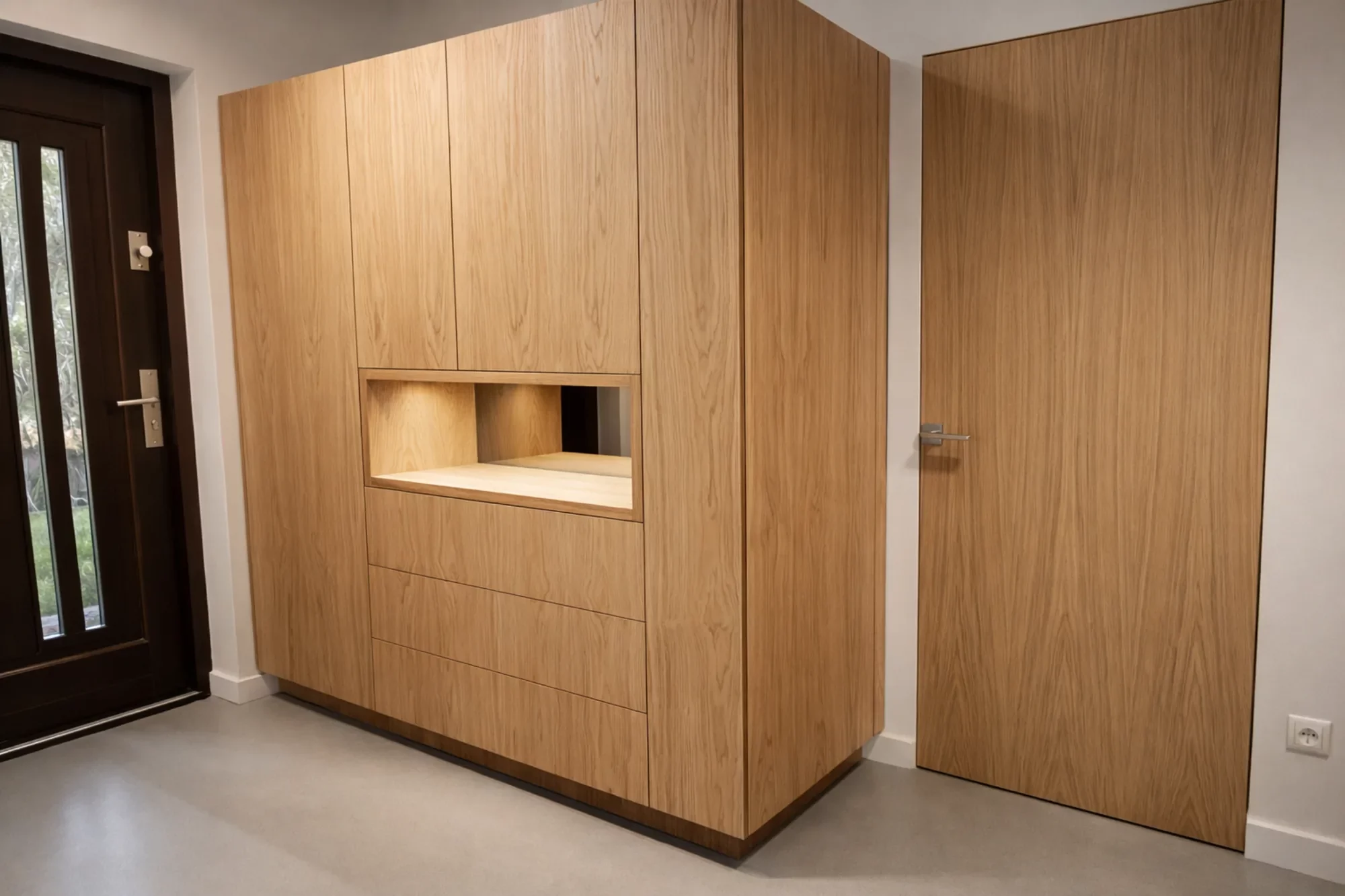 szafa debowa z wneka led przedpokoj