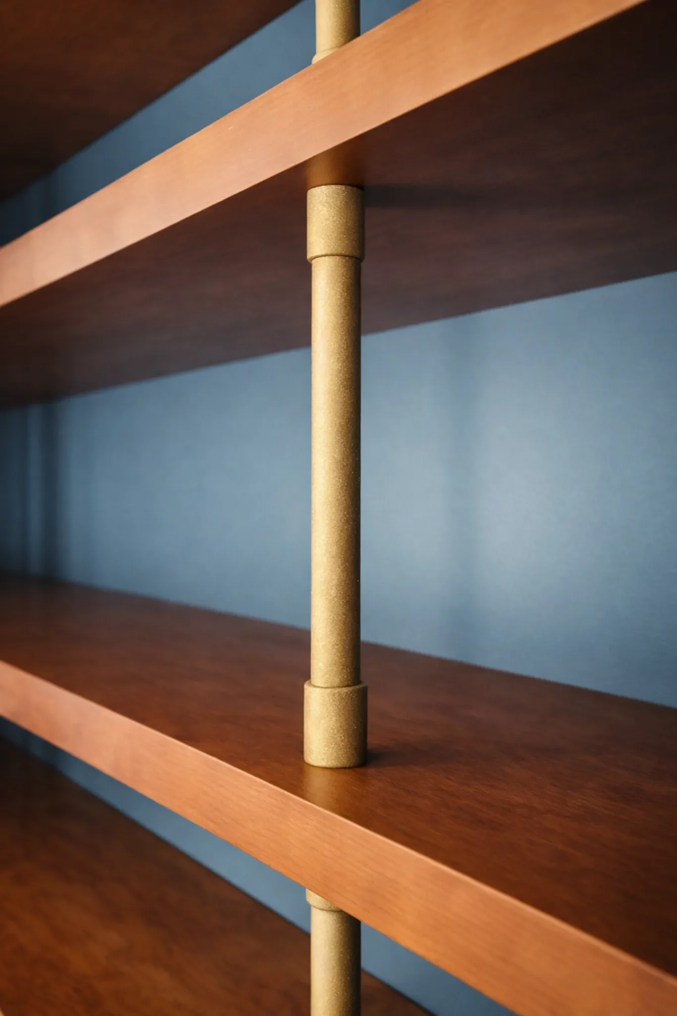 regal drewniany mosiadz detal slup