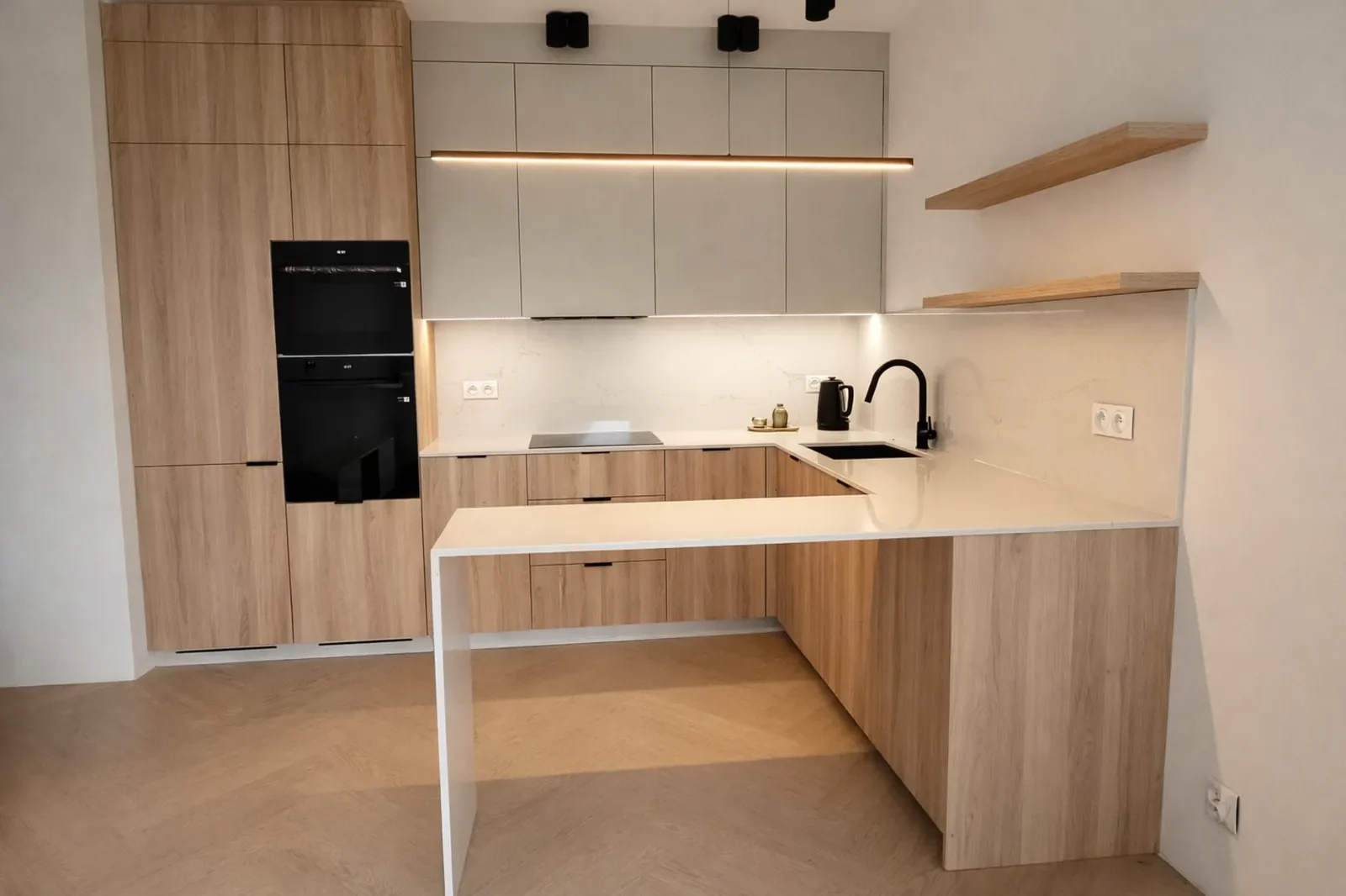 kuchnia na wymiar dab jasny nowoczesna 2